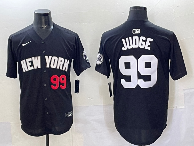 Men 2025 New York Yankees #99 Judge black Nike MLB Jersey style 725001
